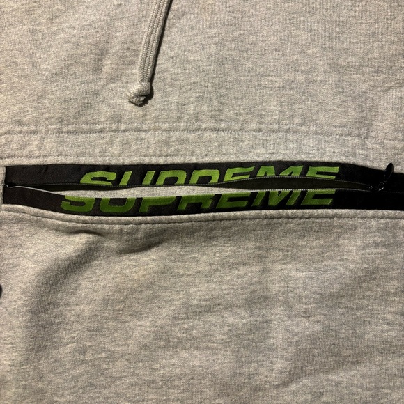 SOLD - Supreme Grey Lime Green Zipper Hoodie - Picture 4 of 8